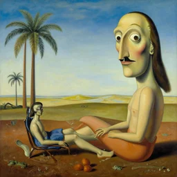 summer is winding down waiting for autumn a surreal painting in the style of max ernst and salvador dali