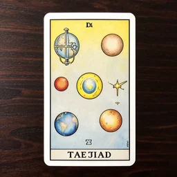a tarot card representing planets