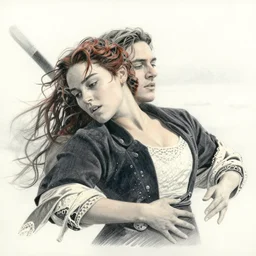 an intricate pencil drawing on paper of young kate winslet as rose in titanic movie lying down wearing only a necklace by greg rutkowski, rule of thirds, hyper - realistic, trending on artstation