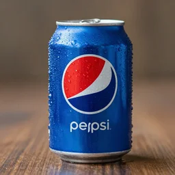 Cold can of Pepsi, wet with condensation, 4K photograph, depth of field