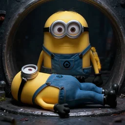 a still of minion in the ring movie, gru's dead body, scary, horror movie, scary, a still movie