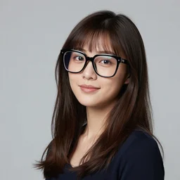 studio portrait photo of beautiful women wearing large, big, nerdy glasses, 4k