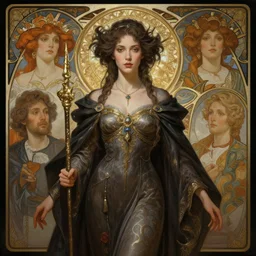 symmetry!! portrait of a female sorcerer, dar fantasy, intricate, elegant, highly detailed, my rendition, digital painting, artstation, concept art, smooth, sharp focus, illustration, art by artgerm and greg rutkowski and alphonse mucha and huang guangjian and gil elvgren and sachin teng