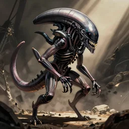 a xenomorph in anime style