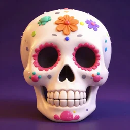 a sugar skull in the style of pixar