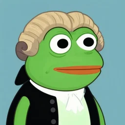 pepe the frog wearing a parliament wig and