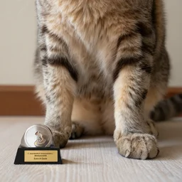 cat with human feet, award - winning full body photography