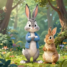 bugs bunny as peter rabbit, digital art by eugene de blaas and ross tran, vibrant color scheme, highly detailed, in the style of romanticism, cinematic, artstation, greg rutkowski