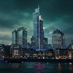 cyberpunk london skyline in 2 0 7 7