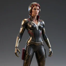 black widow, bronze statue, unreal engine, high detailed