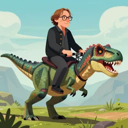 Stephen Hawking riding on a trex in garrys mod