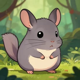 beautiful detailed cute character design of a cartoon chinchilla, tlk, tlk, in the style of'the jungle book'profile pic. deviantart adoptable, style of maple story and zootopia, portrait studio lighting by jessica rossier and brian froud in the style of disney balto, artstation deviantart alphonse mucha chinchilla