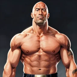 dwayne the rock johnson by akira toriyama, 8 k, highly detailed