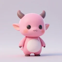 A 3D model of a cute pink Kobold