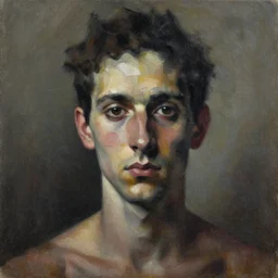 portrait by adrian ghenie, painted, oil paint, collage, atmospheric, grainy,