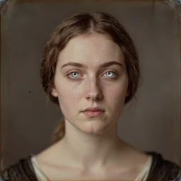 portrait of a beautiful young lady with silver eyes, colored daguerreotype, by Mackintosh, by Pontormo rule of thirds, fair complexity, 4k quality
