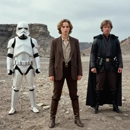 natalie portman as luke skywalker in star wars, 1 9 7 7, wide angle, movie still, 3 5 mm