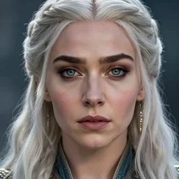 khaleesi as a goddess in heaven, piercing eyes, portrait, highly detailed, realistic, realistic face, beautiful eyes, Daenerys Targaryen 8k, hd, cinematic