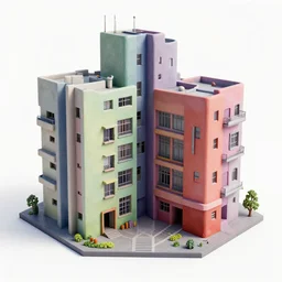 coloured 3 d octane model of a brutalism art gallery, highly detailed