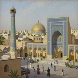 very very very beautiful oil painting of Baghdad in the 1990s, 4k detailed, very very well detailed image, 8k