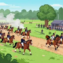 a pixelated gif of the battle of waterloo