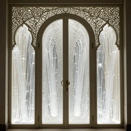 the gates of heaven, beautiful delicacy, light fiber optics, flowing arab art nouveau architecture, repeating patterns, tim hildebrandt, wayne barlowe, bruce pennington, donato giancola, trending on artstation, cinematic composition, beautiful lighting, hyper detailed, 8 k, oil on canvas