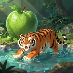♨🍏🐯😝 in the style of nintendo concept art