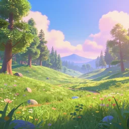 a gorgeous landscape in the style of thomas cole and pixar. beautiful beyond imagination! enchanting, magical, irresistible, evokes a feeling of bliss, a state of pure happiness, joy and pleasure, smooth gradient cgi, ultrarealistic path tracing, trending on artstation