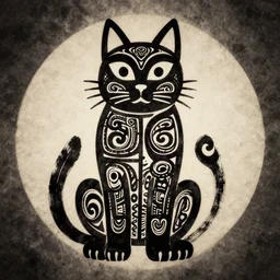 mysterious cat god , maori art