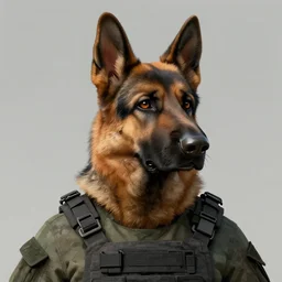 gritty portrait of furry anthro anthropomorphic german shepard head animal person fursona wearing clothes modern soldier tactical digital art by Greg Rutkowski, Simon Stalenhag, trending on Artstation, CGSociety