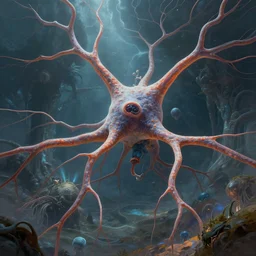 ultra realistic illustration of immortal neuron, intricate, giant structure, alien world, scifi, unique landscape, highly detailed, digital painting, artstation, concept art, smooth, sharp focus, illustration, art by roberto digiglio and furio tedeschi and filippo ubertino