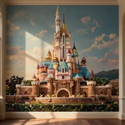 wallpapered room by disney concept artists, blunt borders, rule of thirds