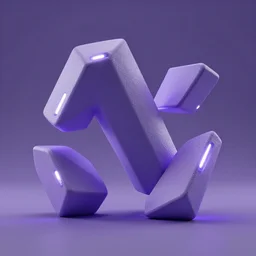 rendering of simple angular geometric shapes with sharp edges, the shapes are made of plastic, pebbled surface, microtexture, small fluorescent tube lights illuminate the shapes, cool purple grey lighting, cgi, ambient occlusion, masterwork, instagram, 3 d design, advertising visualization, splash page, widescreen 4 k
