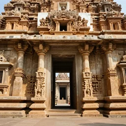 a portal, opening in a huge ancient indian temple