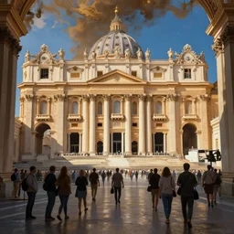 Paint Secrets inside the Vatican,Greg rutkowski, Trending artstation, cinematográfica, digital Art