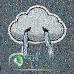 Whatsapp sticker of a crying rain cloud.