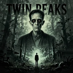 Twin Peaks movie poster artwork by Michael Whelan and Tomer Hanuka, Rendering of Lovecraftian horror, from a scene from Twin Peaks, clean, full of detail, Matte painting, trending on artstation and unreal engine