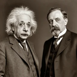 vintage photo of Einstein and Thomas Alva Edison
