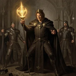 willem dafoe, king of mages, makes a spell, dungeons and dragons, masterpiece by edgar maxence and ross tran and michael whelan, gustav dore, 8 k, octane render