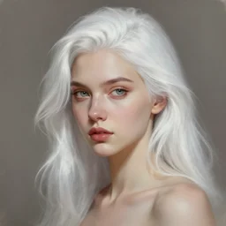 a digital painting of a woman with white hair, a detailed painting by pu hua, cgsociety, digital art, detailed painting, ilya kuvshinov, official art