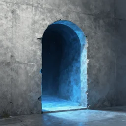 digital illustration of a magic portal opening in a concrete wall, deviantArt, artstation, artstation hq, hd, 4k resolution