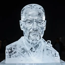 still of an ice sculpture of walter white