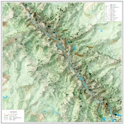 topographical map of a mountain range