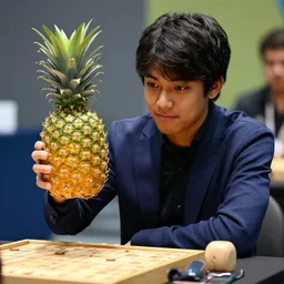 hikaru nakamura with a pineapple