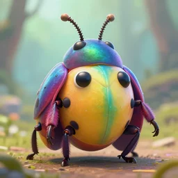 highly detailed portrait of cute chromatic bug, unreal engine, fantasy art by greg rutkowski, loish, rhads, ferdinand knab, makoto shinkai and lois van baarle, ilya kuvshinov, rossdraws, tom bagshaw, alphonse mucha, global illumination, radiant light, detailed and intricate environment