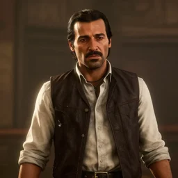 Film still of Freddy Mercury, from Red Dead Redemption 2 (2018 video game)