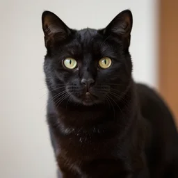 a 4 k photorealistic photo medium shot of a black cat.