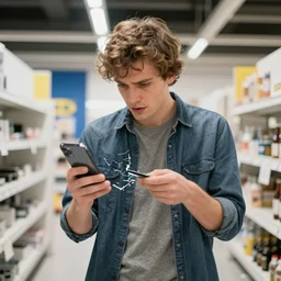 a guy broken a phone at ikea, funny