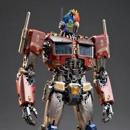 parrot robot from the Transformer anime, a collaboration between Michael Bay and Hayao Miyazaki, 8k, sharp focus, trending on artstation, aesthetic!!!!!!, rendered on octane, highly detailed, ultra HD, unreal engine, elegant, intricate,