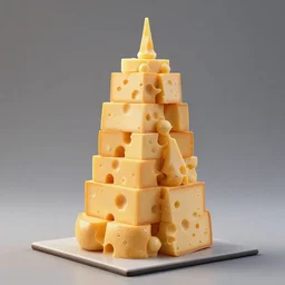 a cheese skyscraper made of cheese